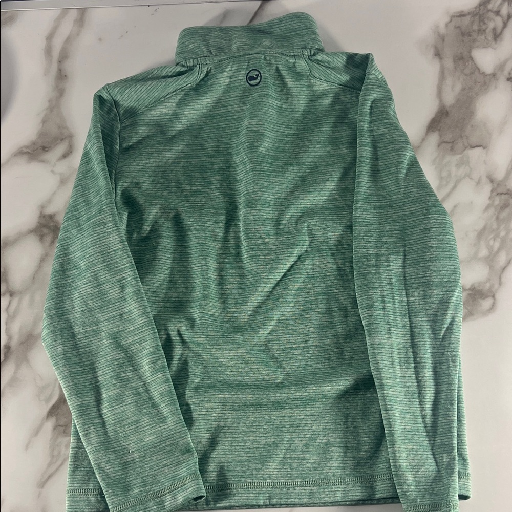 Vineyard Vines Teal Striped Quarter-Zip - Picture 4 of 6